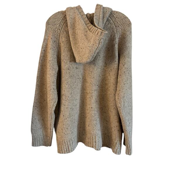 Eddie Bauer Men’s Wool Blend Hoodie Sweater Full Zip Tan Pockets Size XL - Picture 4 of 7